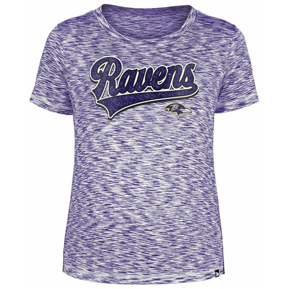 New Era Women's Baltimore Ravens Space-Dye Glitter T-Shirt, Medium Purple NWT XL